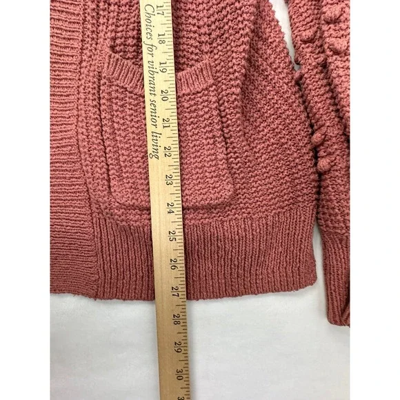 Madewell Cardigan Sweater Womens XS Pink Open Front Knit Pockets - Picture 11 of 11